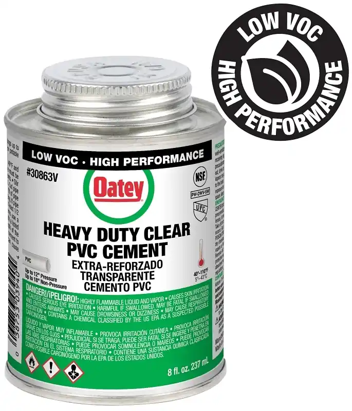 Clear Heavy-Bodied PVC Pipe Cement, 8 Oz.