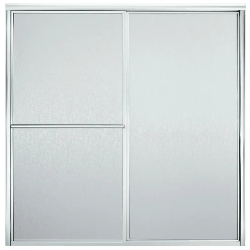 Deluxe 59-3/8 In. W X 70 In. H Chrome Rain Glass Sliding Shower Door