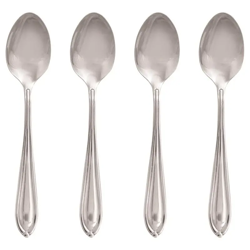 Silver Stainless Steel Casual Teaspoon Set 4 Pieces Model 146a04tswb