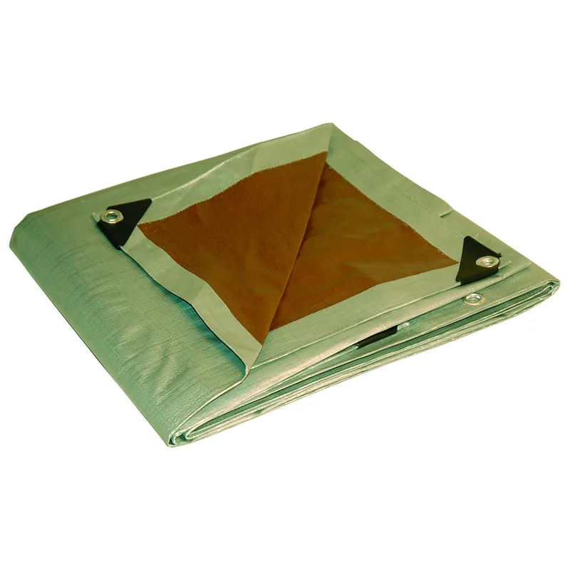 Dry Top 20 Ft. W X 20 Ft. L Heavy Duty Polyethylene Reversible Tarp Brown/silver