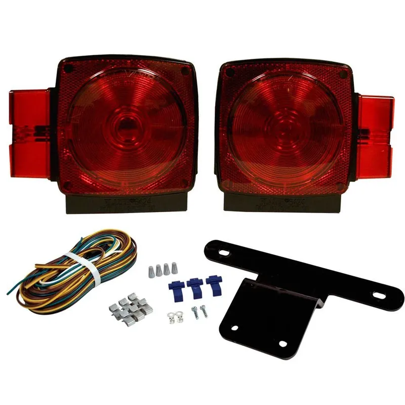 C6424 Red Square Trailer Light Kit - Submersible Stop/tail/turn Lights