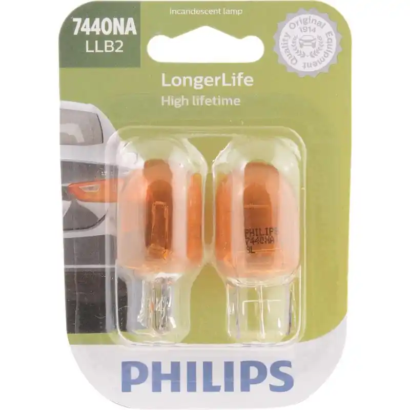 Longerlife 7440nallb2 Incandescent Miniature Automotive Bulb - Amber, 2 Pack