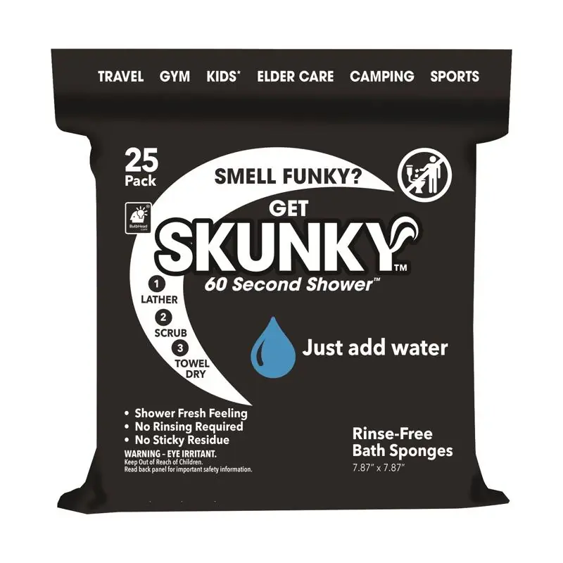 BulbHead Skunky Rinse Free Bath Sponges 25 Pk