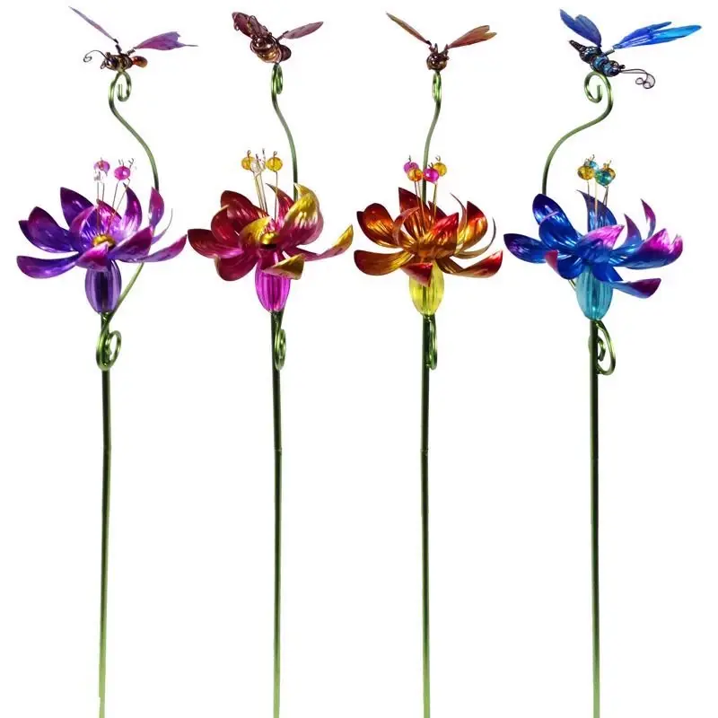 Alpine Assorted Metal/plastic 42 In. H Flower And Insect Outdoor Garden Stake
