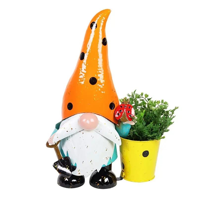 Exhart Metal Multi-color 23 Inch Solar Powered Gnome Garden Statue