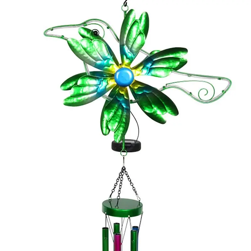 Exhart Multi-color Metal 41 Inch Hummingbird Wind Chime