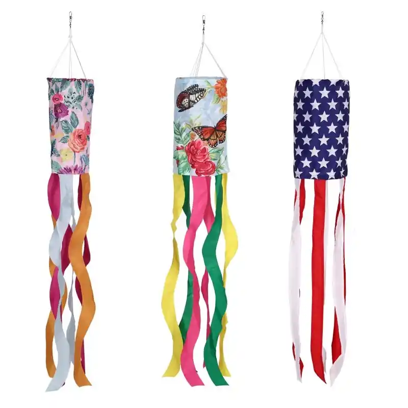 Meadowcreek Multicolored Nylon 38 Inch Height Flag Wind Spinner