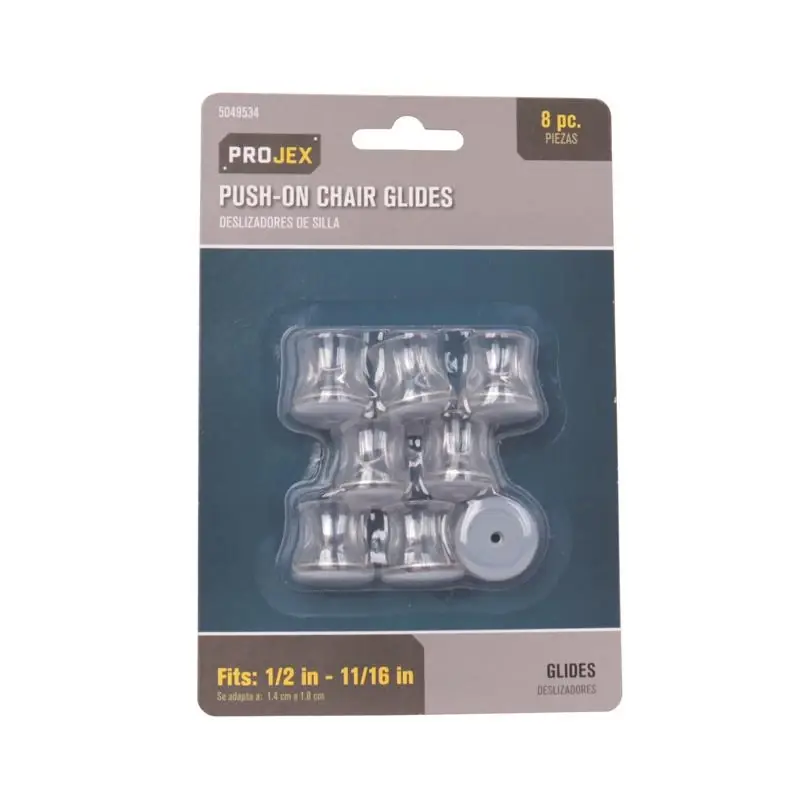 Projex Gray 1 In. Push-On Polymer Chair Glide 8 Pk