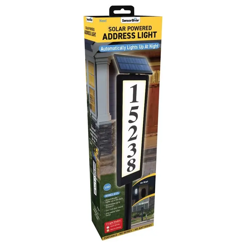 Sensorbrite Solar Powered Outdoor Led Address Light With Motion Sensor