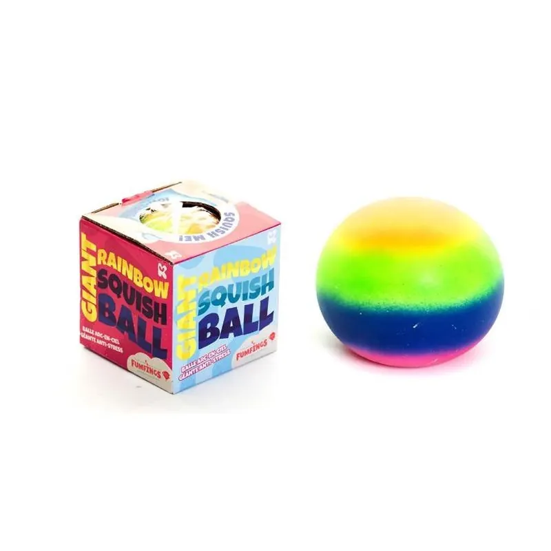Keycraft Large Multicolor Rainbow Squish Stress Ball – 4‑Inch Tactile Fidget Toy