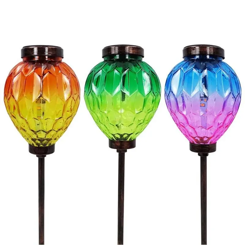 Alpine 15‑Inch Multicolor Solar‑Powered Garden Stake – Acrylic, Glass & Metal