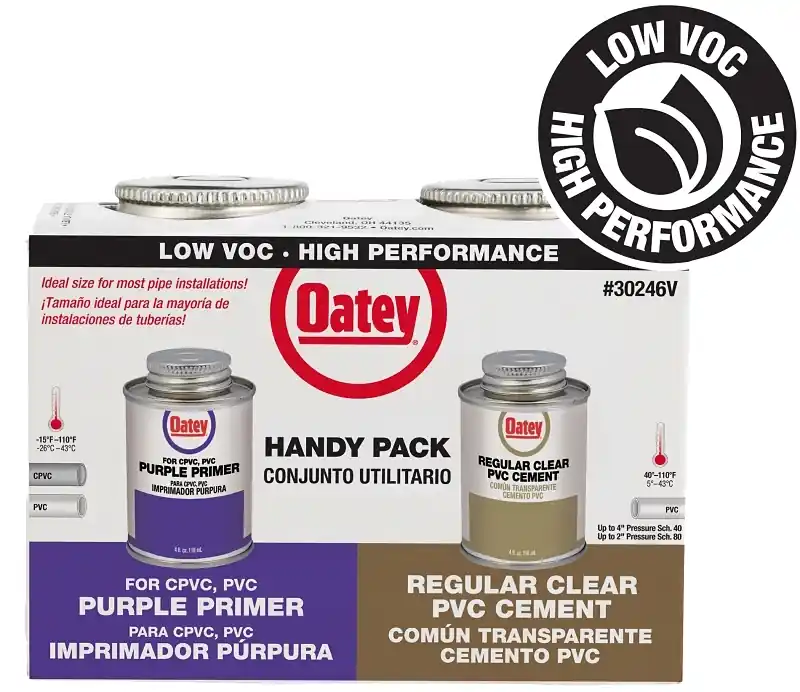 Oatey Handy Pack Clear/Purple Primer And Cement For PVC 4 Oz