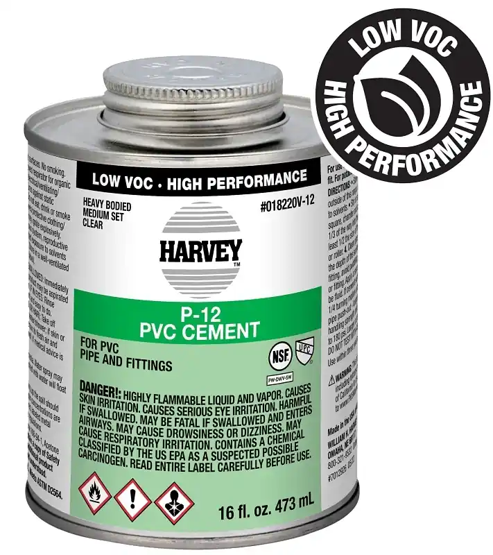 P-12 Heavy Bodied Clear Pvc Cement 16 Oz For Plumbing Applications