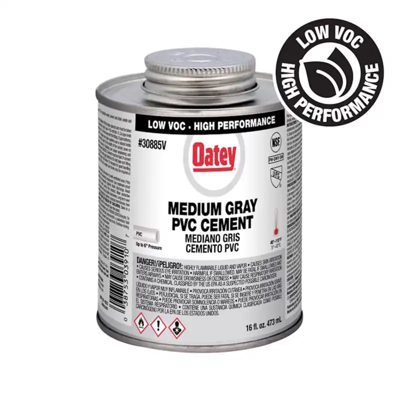 Gray Medium-Bodied PVC Pipe Cement, 16 Oz.