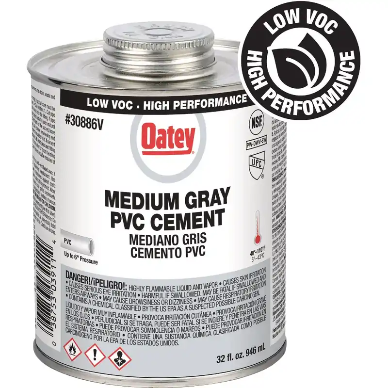 32 Oz. Low Voc Gray Pvc Cement For Pipe And Fittings