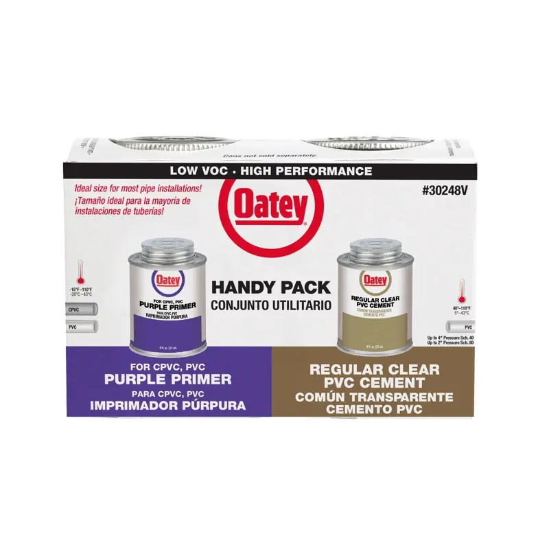 Handy Pack Solvent Pipe Cement Weld Kit, 8 Oz. Clear PVC Pipe Cement