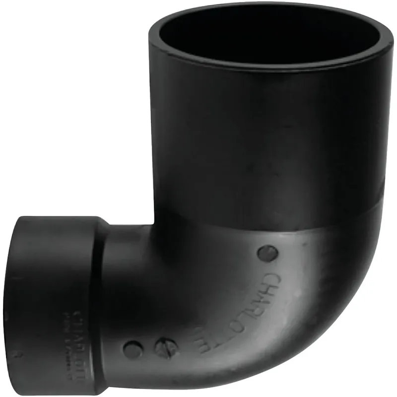 Charlotte Pipe 3 In. Spigot X 4 In. D Hub ABS 90 Degree Elbow