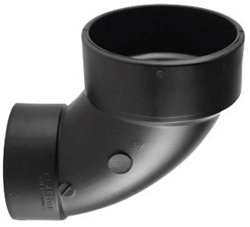 ABS/DWV Ell, 90-Degree, Hub X Hub, 4 X 3 In.