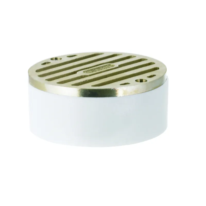 3 Inch Satin Brass Pvc Round Grate With Collar For Drainage