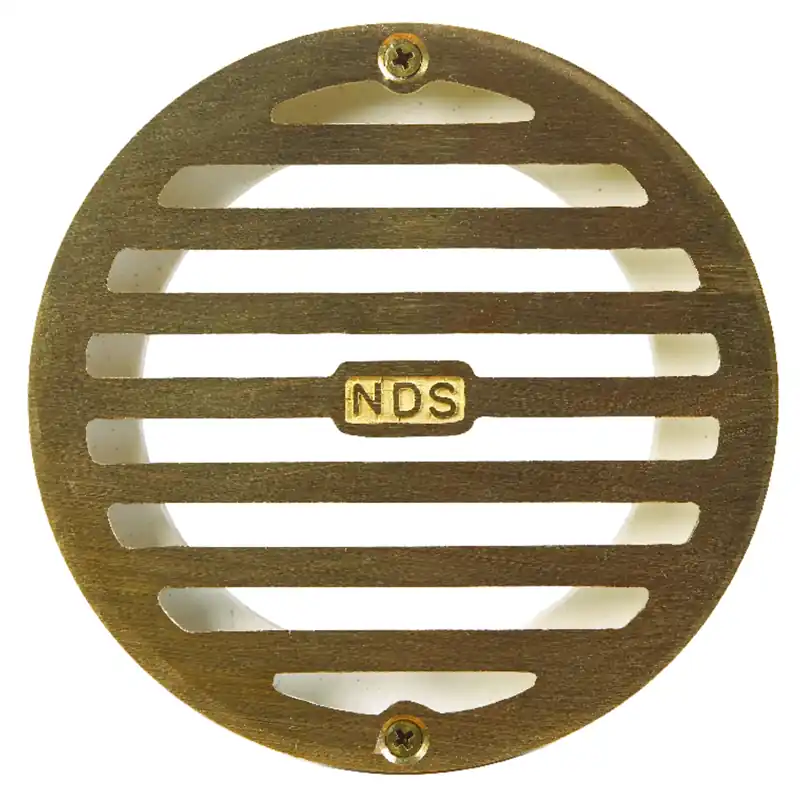 4 Inch Satin Brass Solid Round Grate For Drainage Solutions