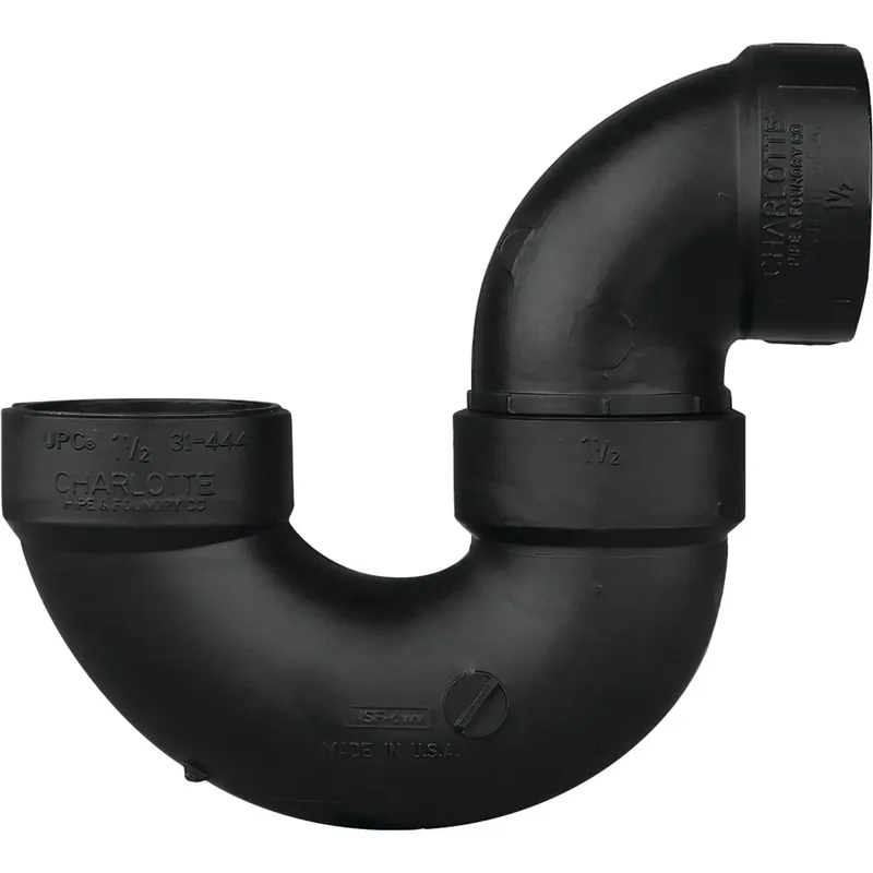 3 In. Black Abs P-trap With Solvent Weld Joint