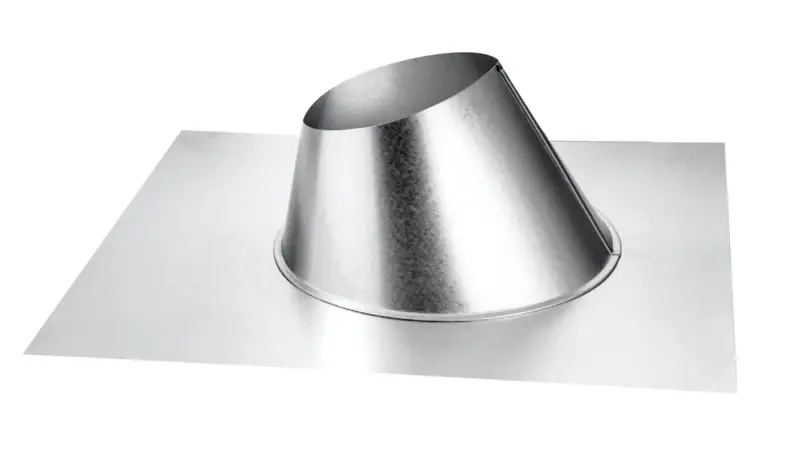 4 In. Diameter Galvanized Steel Adjustable Fireplace Roof Flashing For Roof Pitch 0/12 - 6/12