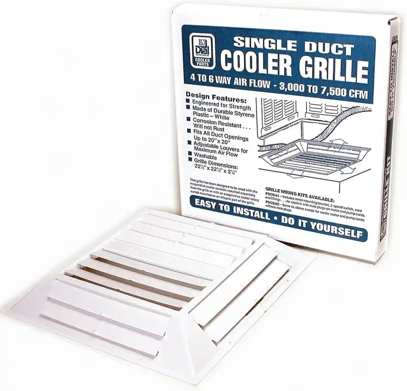 Evaporative Cooler Ceiling Grille, Plastic, 22-1/2 X 22-1/2 X 3-1/8 In.