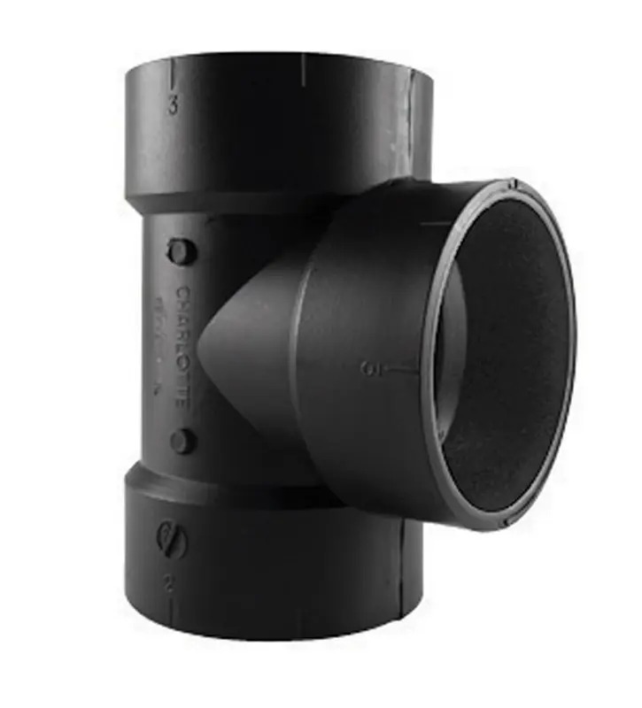 ABS/DWV Vent Tee, All Hub, 1-1/2 In.