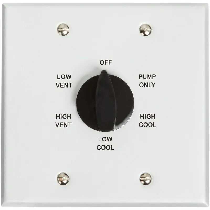 Evaporative Cooler Wall Switch, 2-Speed, 6-Position, Metal