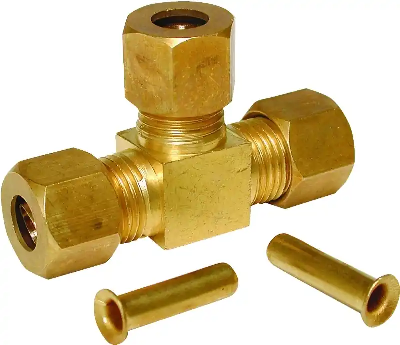 1/4 In. H Brass Compression Tee For Evaporative Coolers - Model 9396