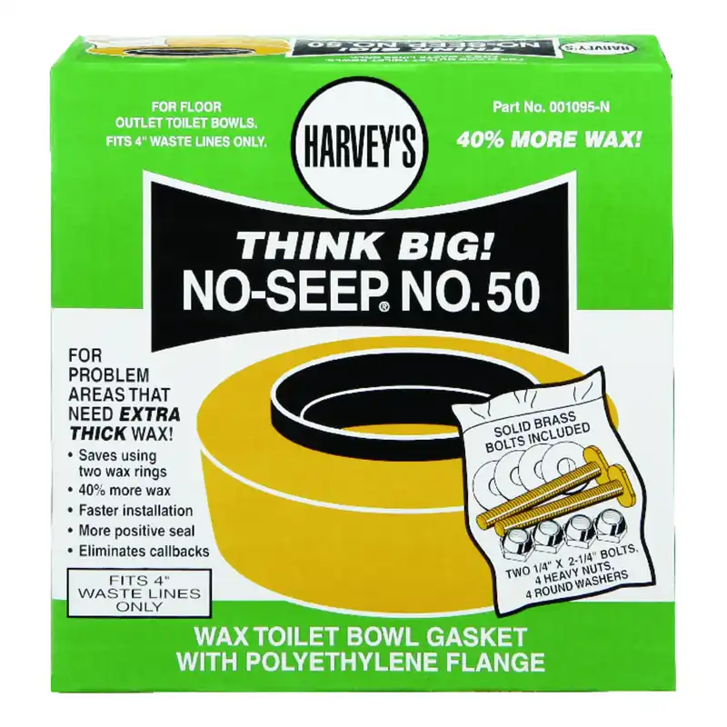 Toilet Bowl Gasket With Wax & Flange - 4 Inch Inlet Diameter