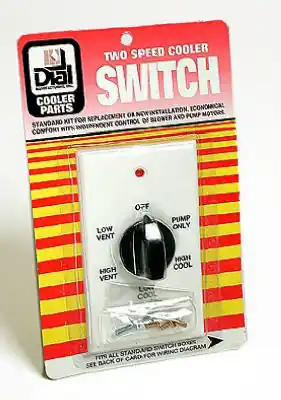 Evaporative Cooler Wall Switch, 2-Speed, 6-Position, Ivory