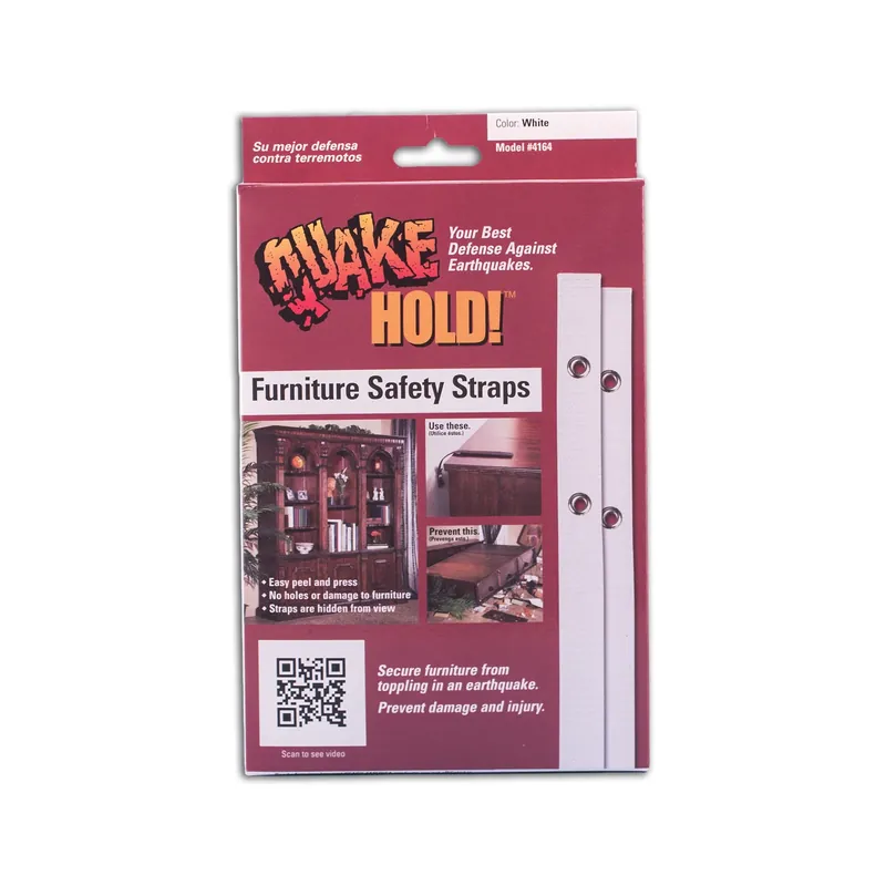 Quake Hold Ready America Nylon Self Adhesive Furniture Strap White Assorted 1 In. W X 15 In. L 2 Pk