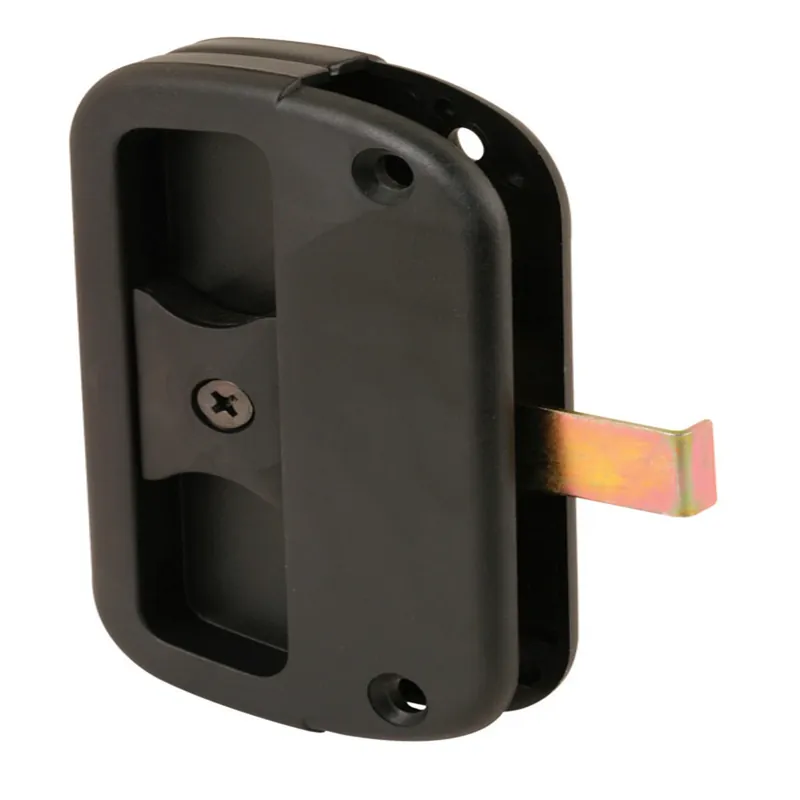 Prime-Line Zinc-Plated Black Plastic Sliding Door Latch 1 Pk