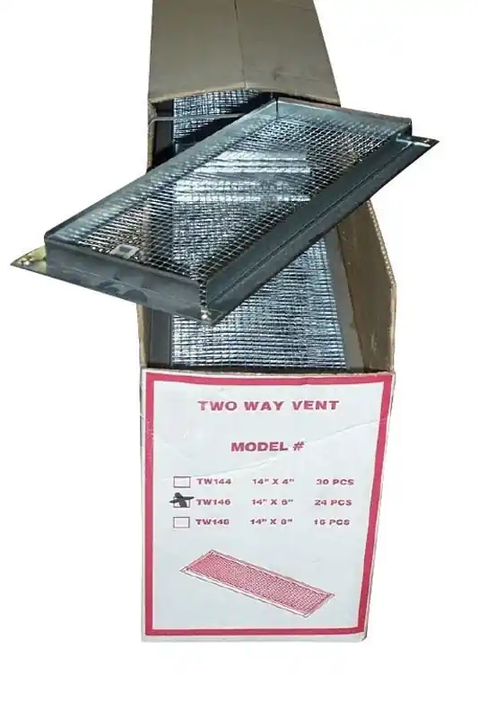 Two-Way Foundation Vent, Galvanized Steel, 14 X 6-In.
