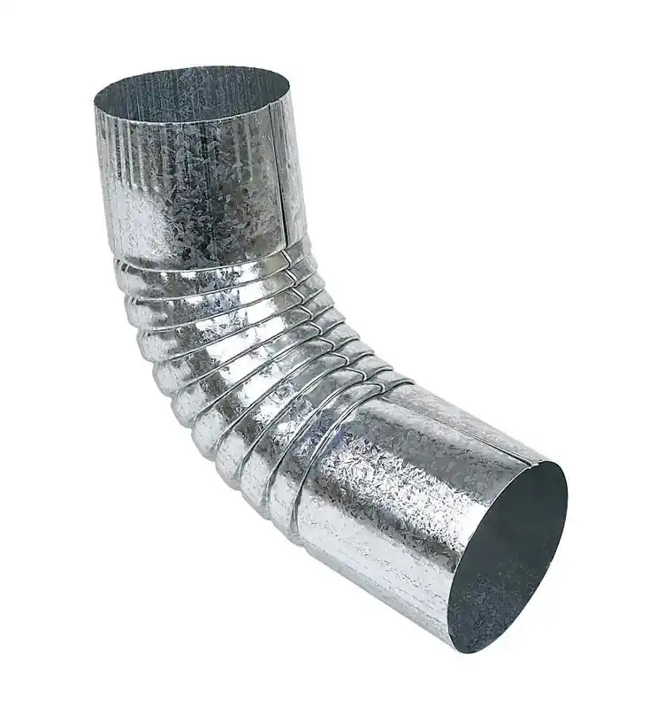 9 In. H X 3 In. W X 3 In. L Metallic Galvanized Steel Half Round Gutter Elbow