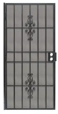 36 In. W X 80 In. H Black Steel Security Door Model 3853bk3068