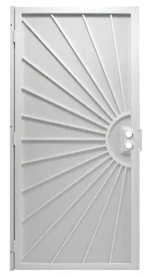 Del Sol White Steel Security Door, 39 X 81-3/4-inch, Model 3833wh3068