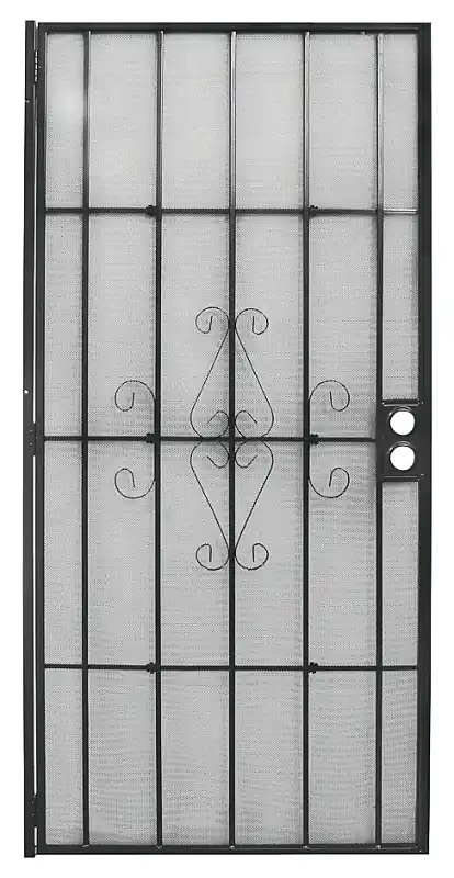 Regal Series Security Door, Black Steel, 38.5 X 81.5-In.