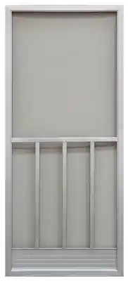 Promo Series Screen Door, Gray Aluminum, Adjustable, 31.25 X 79.75-In.