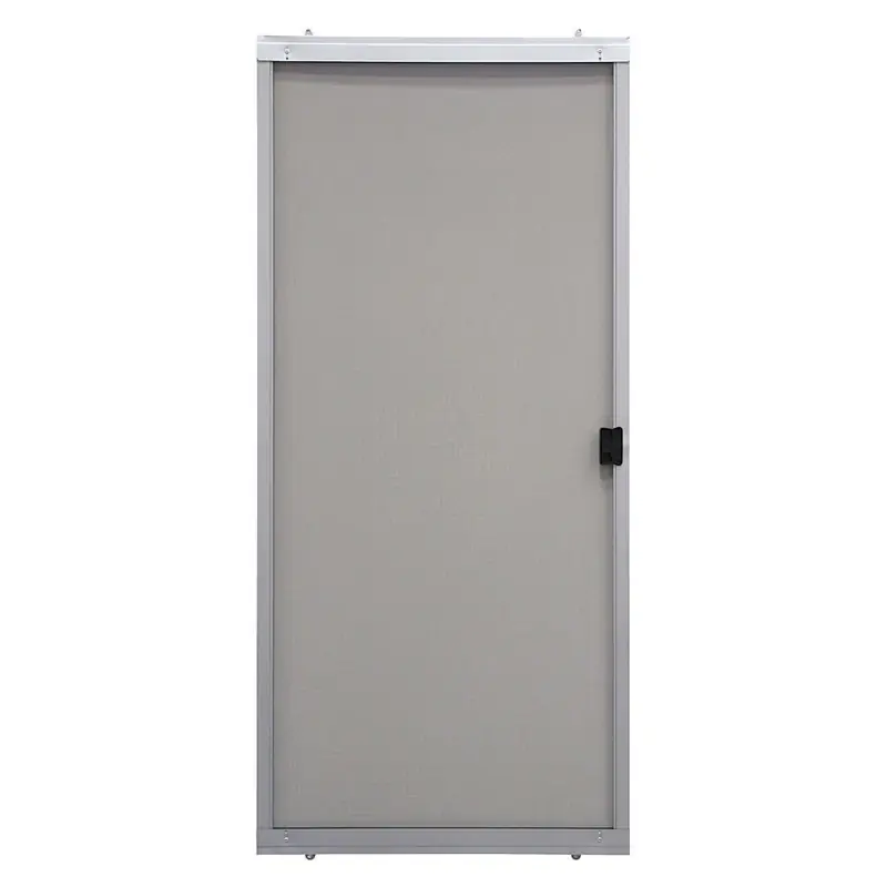 Sliding Screen Door, Steel, Gray, Adjustable Height, 48-In. Wide