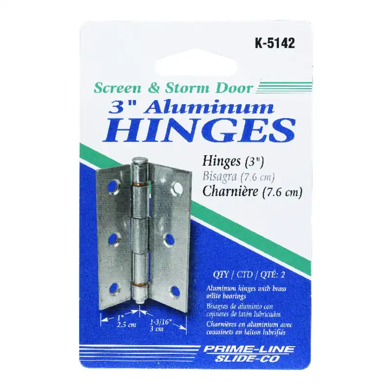 Prime-Line 3 In. L Natural Door Hinge 2 Pk