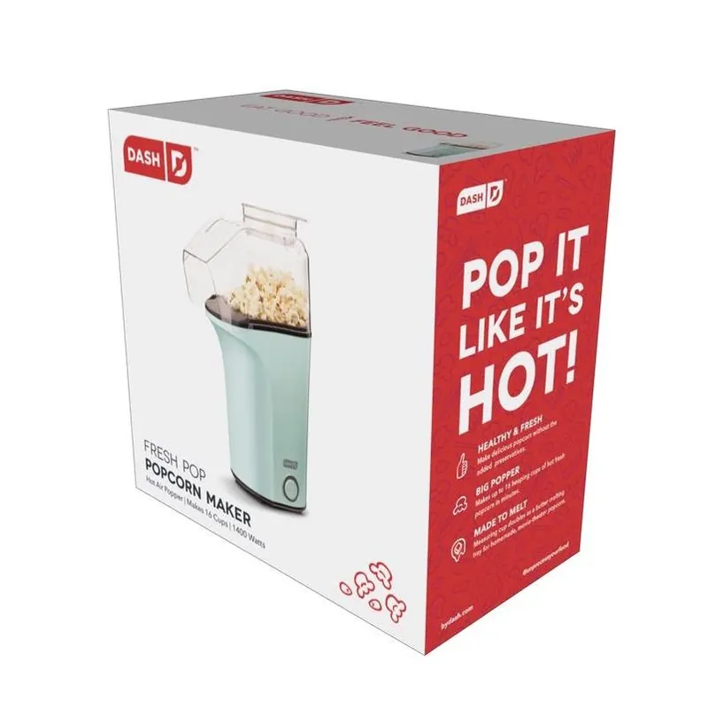 Dash Aqua 16‑Cup Air Popcorn Machine – Compact Aqua Popper
