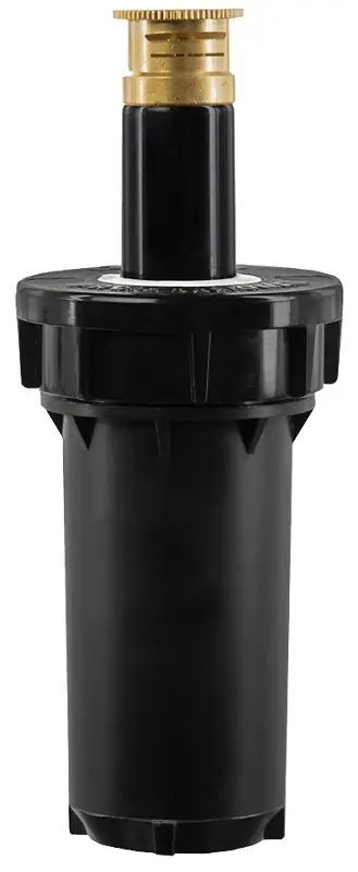 Pop Up Spray Head Sprinkler, Pressure-Regulated Brass Quarter Pattern Nozzle, 2 In.