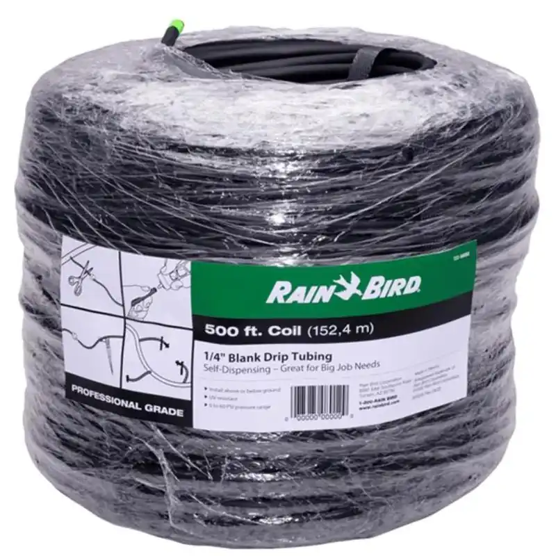 Rain Bird 1/4" Polyethylene Drip Irrigation Tubing – 500‑ft Roll, 60 PSI