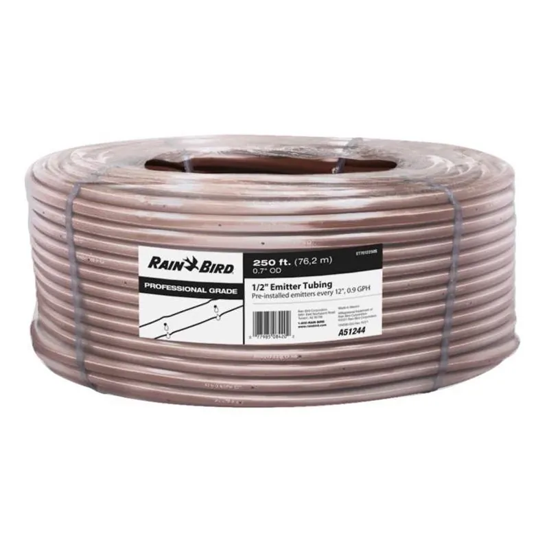 Rain Bird 1/2" Polyethylene Drip Irrigation Emitter Tubing – 250‑ft Roll
