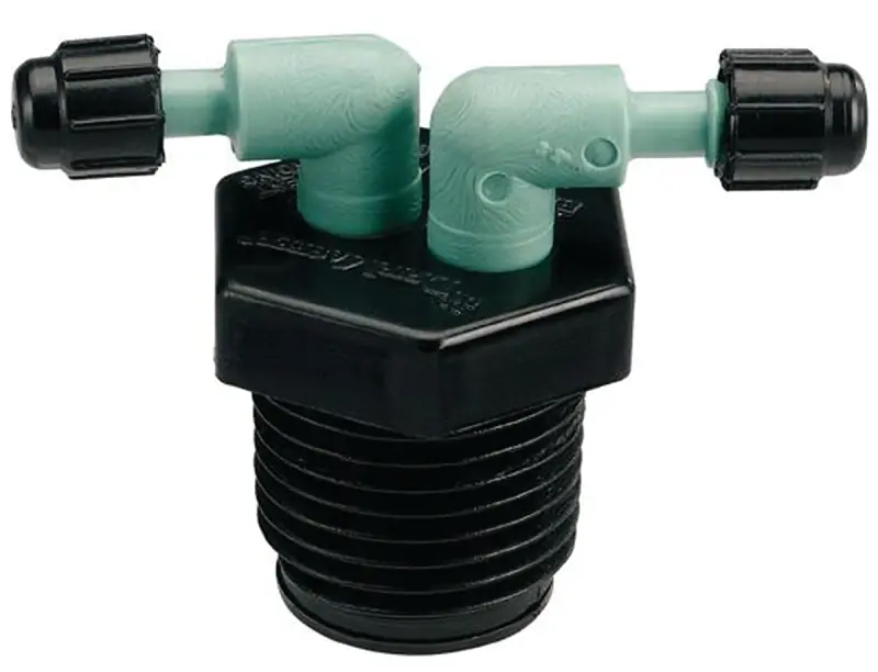 Drip Watering Manifold, 2-Port, 1/2-In.
