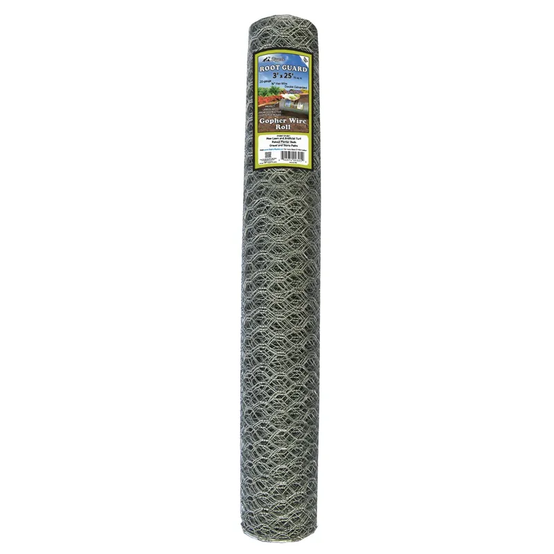 Digger‘s Root Guard 3 In. H X 25 In. D Silver Coated Wire Gopher Wire Roll