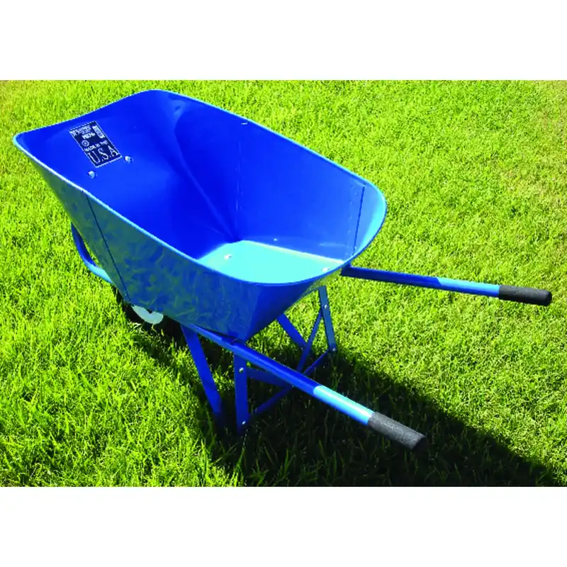 Contractor-Grade Wheelbarrow, Steel-Handles, 18-Gauge, 6-Cu. Ft.