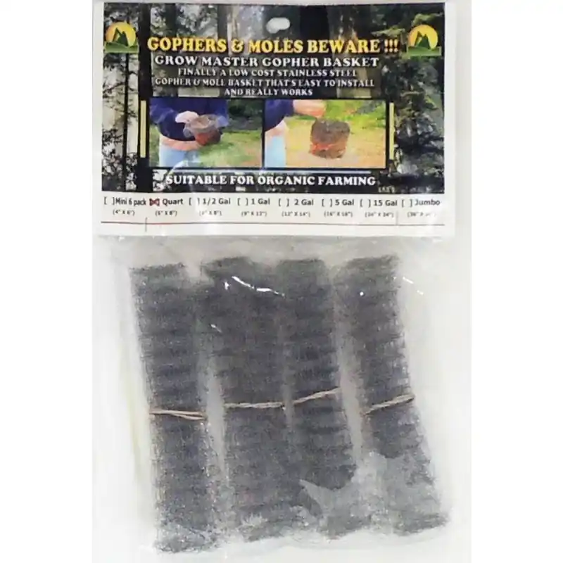 Grow Master 6 In. W Gray Stainless Steel Gopher Wire Basket